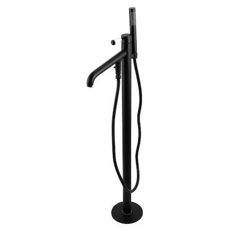 Kingston Brass KS8130DPL Freestanding Tub Faucet with Hand Shower, Matte Black KS8130DPL